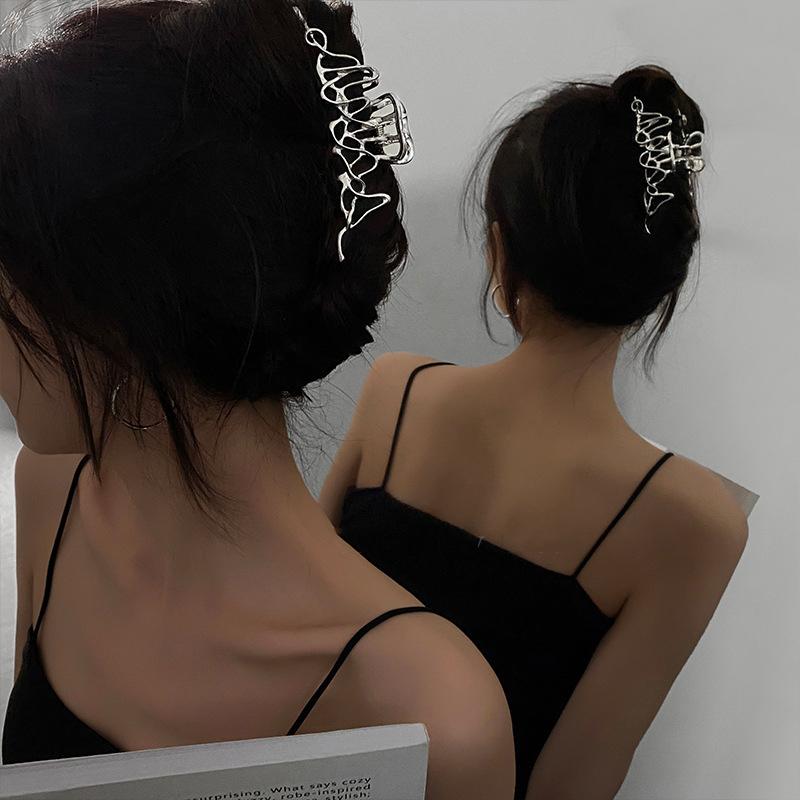 Ruoshui Woman Novelty Irregular Hairpins Punk Style Metal Silver Hair Claws Barrettes Women Hair Accessories Hair Clips Hairgrip