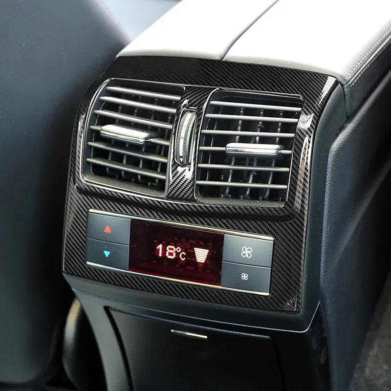 For Mercedes Benz E Class W212 2012-2015 Rear Air Condition Outlet Vent Frame Cover Carbon Texture Trim Interior Car Accessories