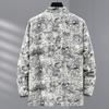 Spring and Autumn Plus Size Loose Thin Long-sleeved Printed Shirt Plus Fat Long-sleeved Shirt Men's Casual Shirt 4XL-12XL