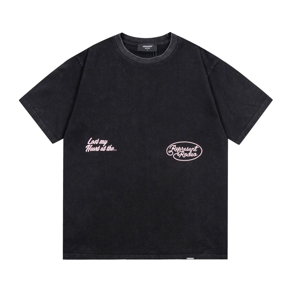 Summer Men's and Women's Represent "Rodeo Cowboy" Vintage Washed T-Shirt Streetwear