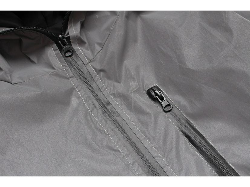 Men's Reflective Silver Grey Hooded Jacket - Trendy Spring/Autumn Streetwear for Outdoor Sports