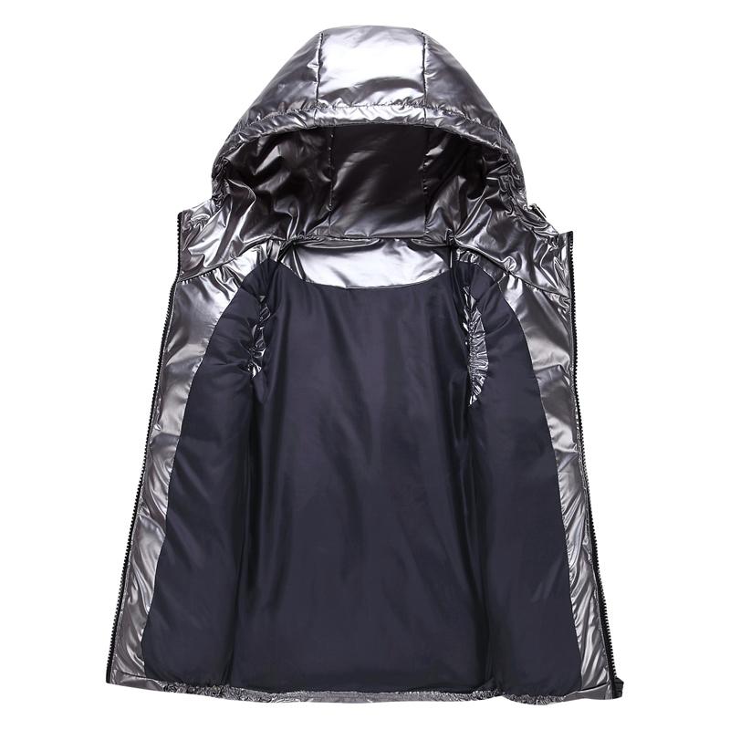 Chaleco Clásico con Capucha Hombre/Mujer/Niño Chaleco de Algodón Brillante con Capucha Chaleco Casual Chaqueta sin Mangas para Hombre Abrigos Cálidos Sombrero