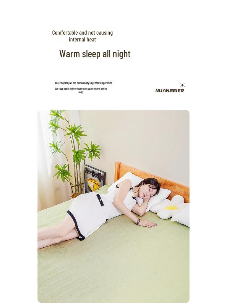 Flannel Electric Heating Blanket with Dual Control for Single to Triple Use