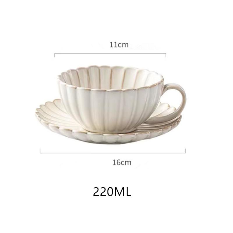 220ML Coffee Mug Cup Ceramic English Afternoon Tea Cup and Saucer One Set Porcelain Cup Breakfast Lemon Tea Milk Cups Coffeeware
