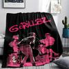 1PC Gorillaz Print Flannel Blanket, High quality Comfortable for All Seasons, Home Decor, Warmth and Comfort, Perfect for Christmas Gifts