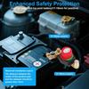 Top Post Battery Disconnect Switch, Positive Heavy Duty 12V 48V Waterproof Master Power Cut Off Isolator, On/Off Battery Switch Brass Terminals