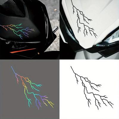 Lightning Crack Motorcycle Sticker Waterproof High Quality Decorative Body Windshield Latte
