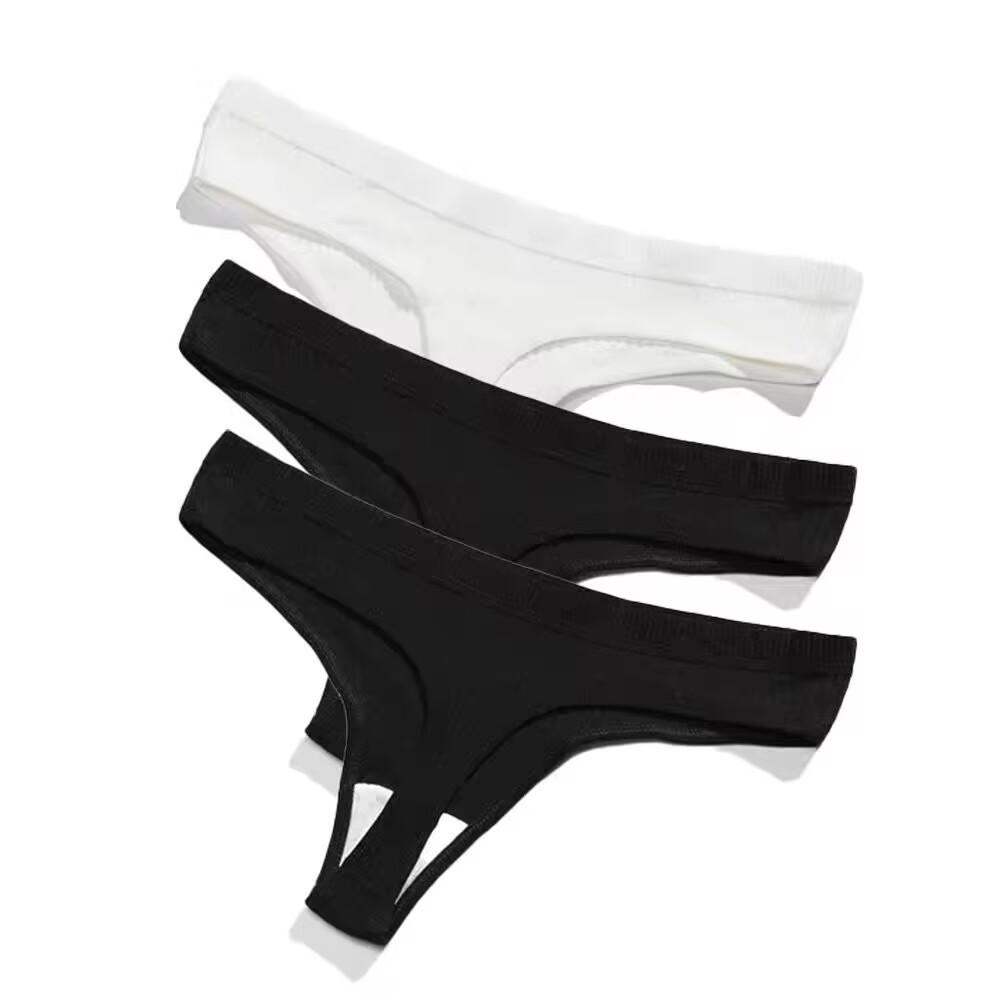 3Pcs/Set Women Cotton Panties M-XL Comfortable Thongs Underwear Women Bikini Underpants Sexy Low-rise Girl's T-back Panties