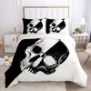 Gothic Comforter Cover Sets  Print Halloween Skull Duvet Set King Black White Decorative 3 Piece Bedding Set With Pillow Shams