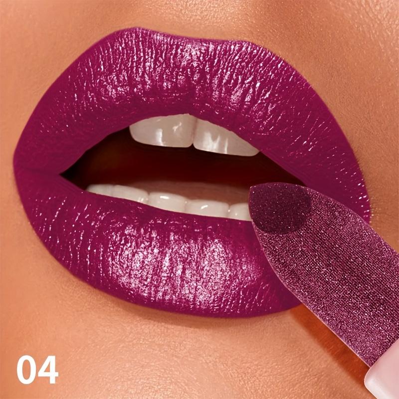 Luxuriöser metallischer lila Lipgloss Lang anhaltend Feuchtigkeitsspendend Wasserdicht und langlebig Perlglanz-Lippenstift Perfekt für den täglichen Gebrauch