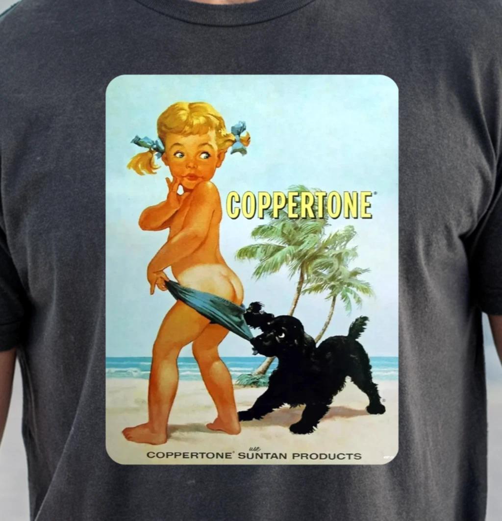 Coppertone Girl Dog T-Shirt | Vintage Beach Advertisement Tee, Vintage Beach Tee S