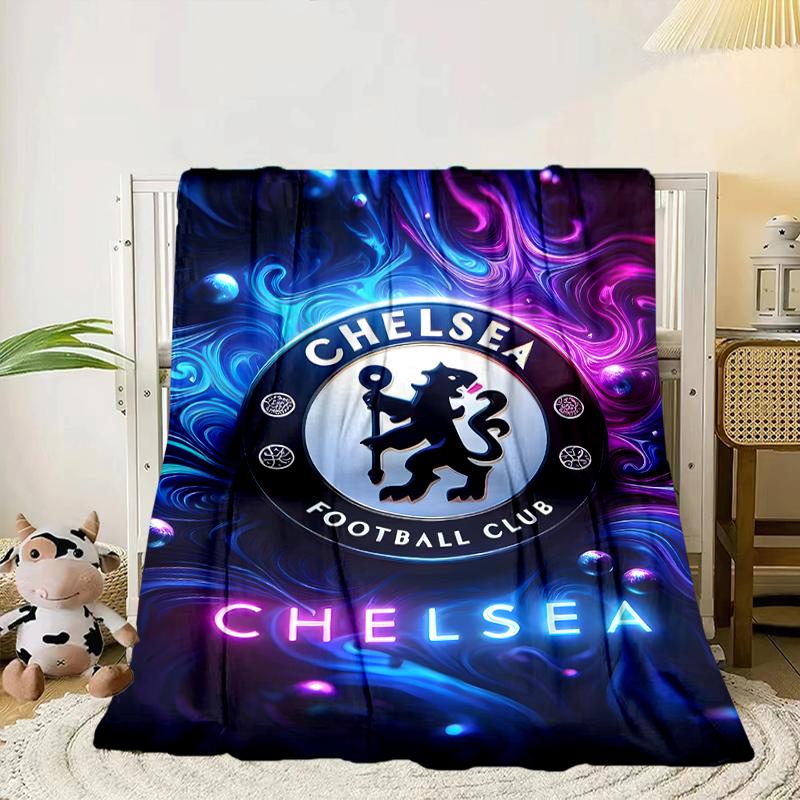 Football Club Emblem Lion Blanket Flannel Blanket for Bed, Sofa, Camping, Hiking, Picnic Essentials, Gift for Family Fan Gifts