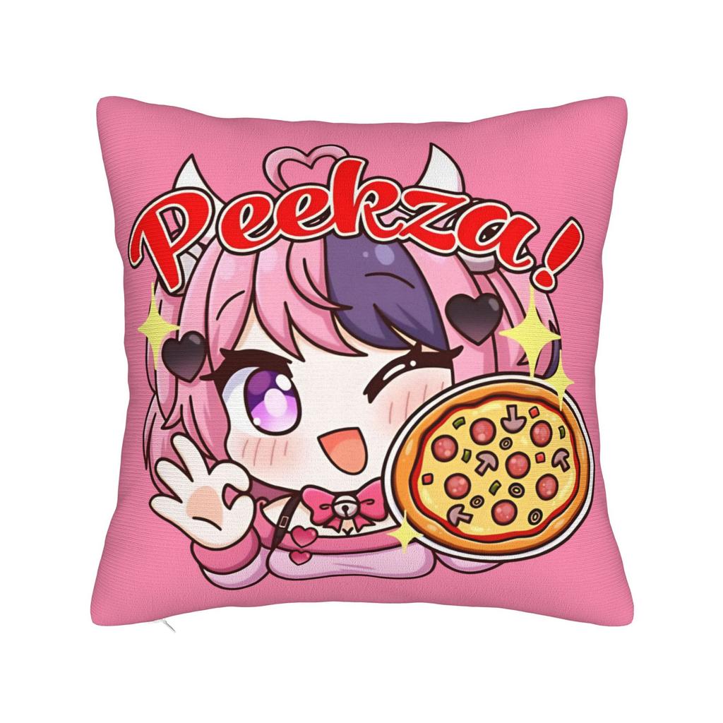 Ironmouse Neon Heart Frame With Devil Square Pillow Case Cute Vtuber Girl Cushion Cover Decor Pillowcover For Home 45X45Cm