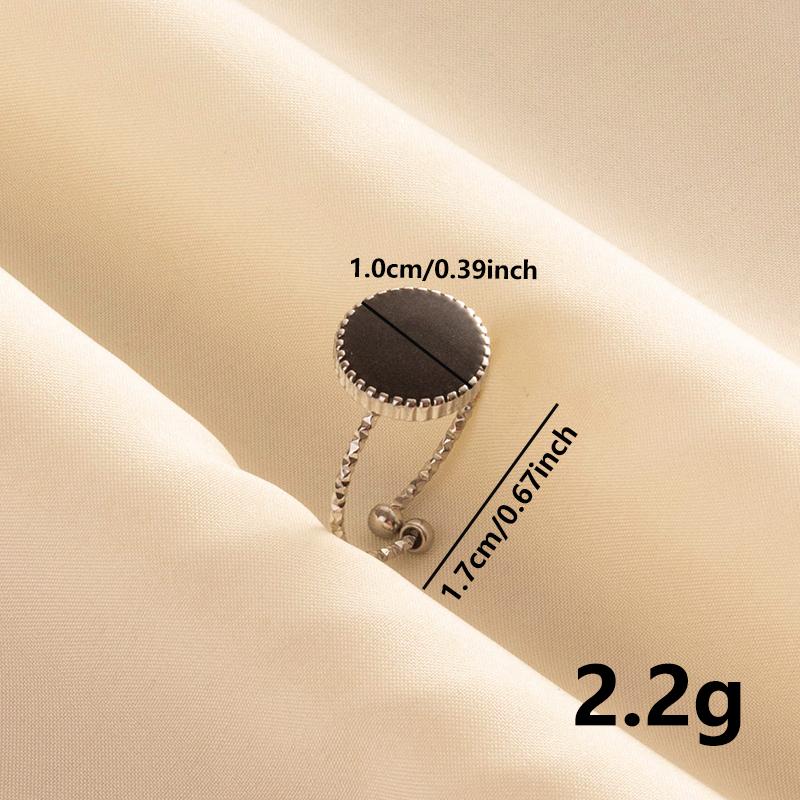 Punk Silver Color Black Enamel Sun Moon Star Eye Rings For Women Men Accessories Stainless Steel Ring Open Finger Jewelry Bagues
