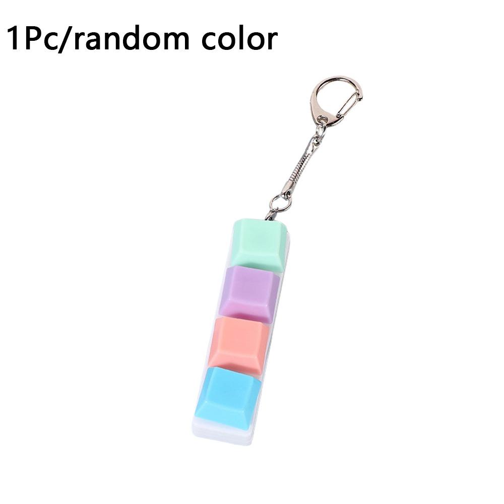 4 Keys Fidget Keychain Keycap Clicker Toy Pendant Creatve Pinch Toy  for Adult