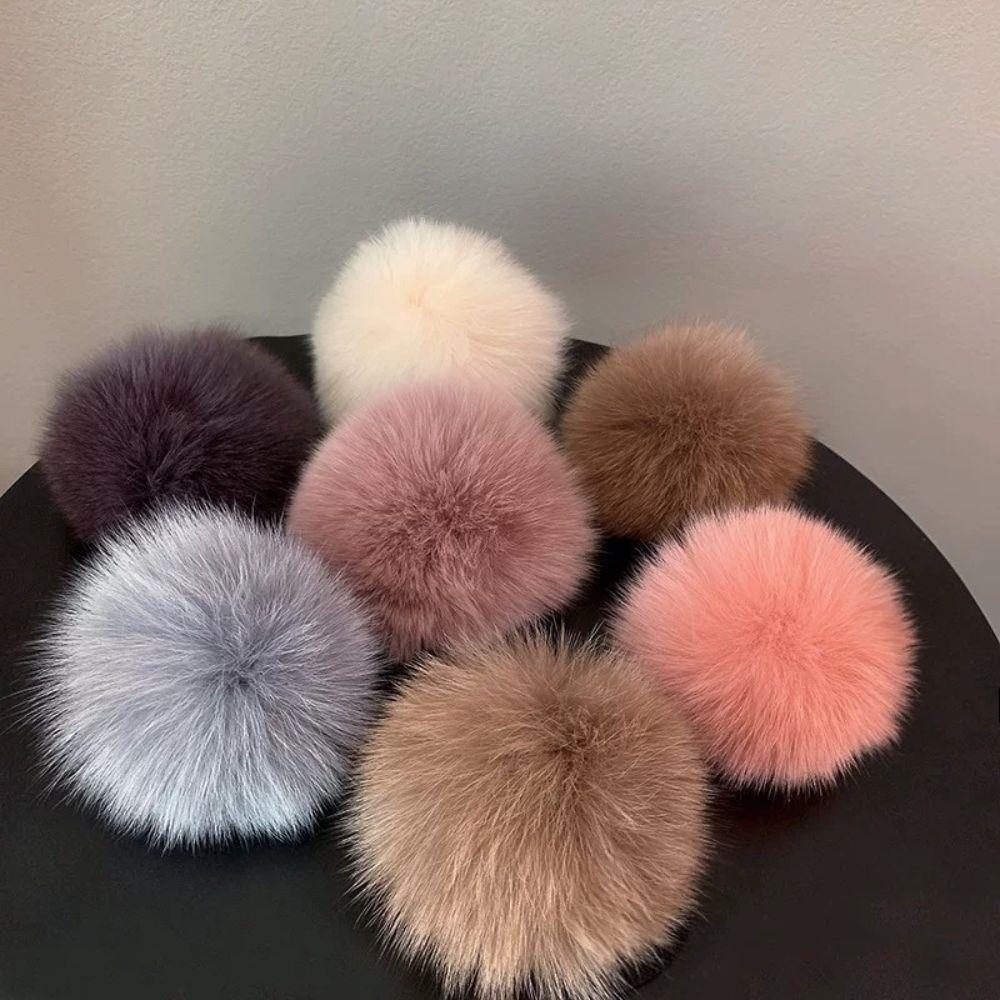 Real Fox Fur Ball Hair Bands Women Fluffy Hair Tie Rubber Band Girls Hair Accessories Winter Scrunchies