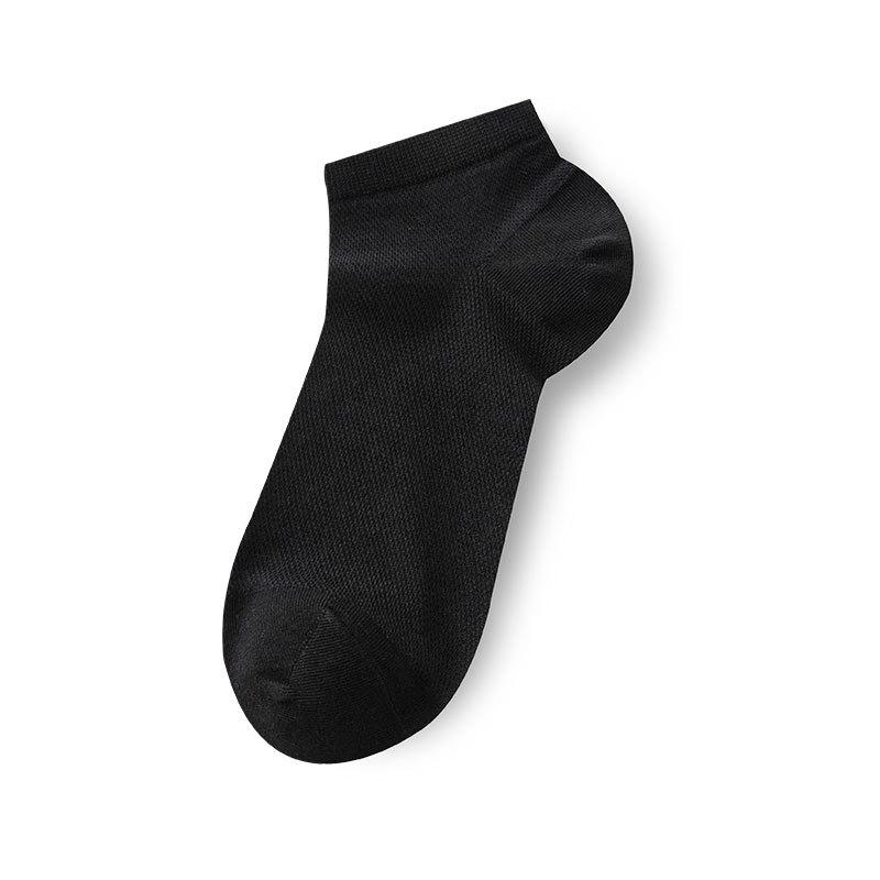 

Однотонные хлопковые носки, мужские летние тонкие короткие носки, сетчатые дышащие, без запаха, влагоотводящие мужские носки для спорта 1 pair чёрный