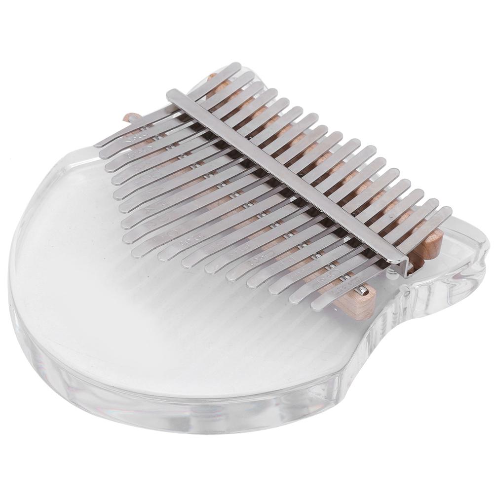 17‑Key Kalimba Thumb Keyboard Instrument with Bag and Tuning Hammer Musical Instrument GiftTransparent