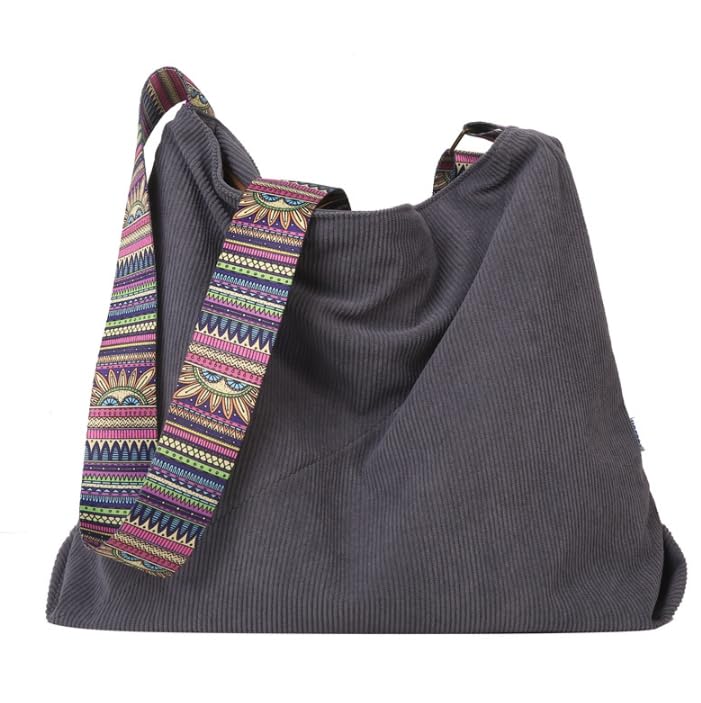 

Shoulder Large Body Cross A4 For travel [PETITCHOU] bag, Corduroy, capacity, bag, bag, Crossbody, size, commuting, school, (Gray) сірий колір