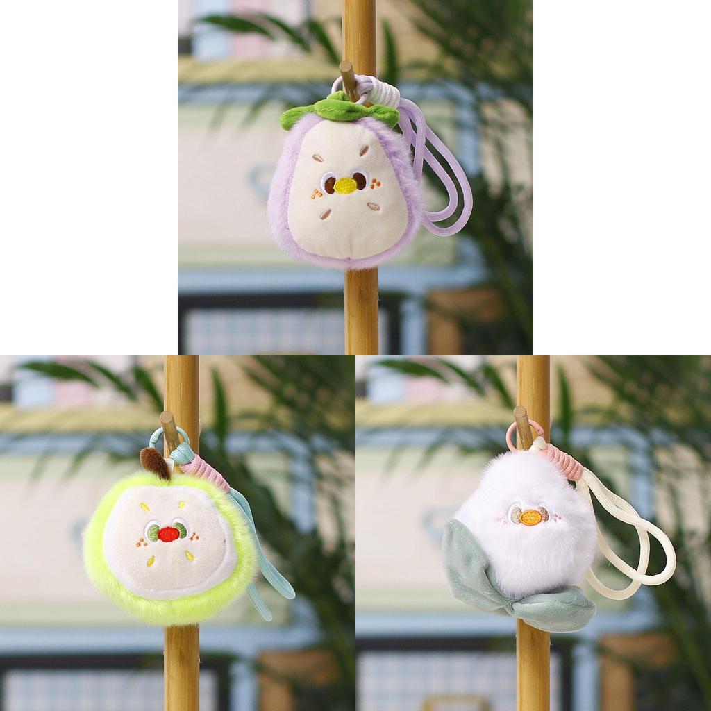 Cartoon Vegetable Plush Keychain With Pp Cotton Fill For Kids Gift And Bag Decoration