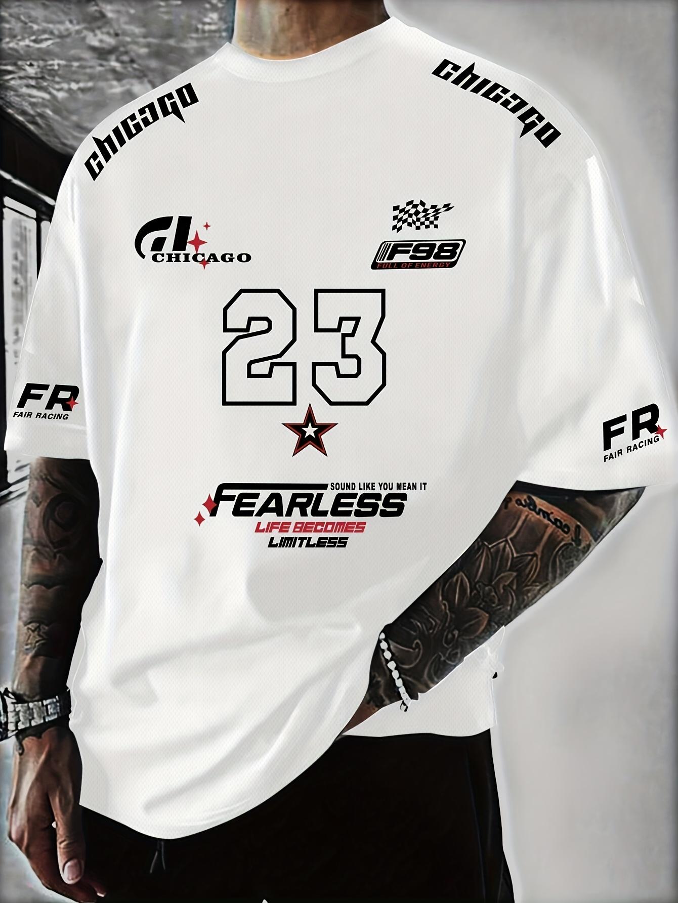 Men s #23 Racing Logo & FEARLESS Text T-Shirt - 58.42cm (23 ) Number Design XS