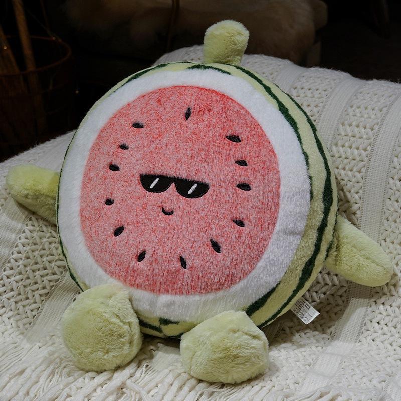 Cartoon Cute Expression Watermelon Throw Pillow Plush Toy Doll Watermelon Doll Home Sofa Pillow Doll
