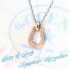 [Sepia] Special Edition Hawaiian Horseshoe Natural Diamond Stainless Steel Necklace (Pink Gold) for Women, Suitable for Allergy-Friendly