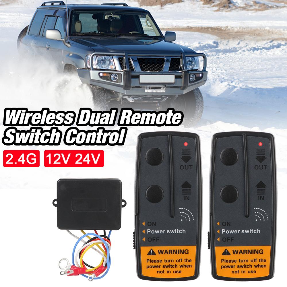 12V 24V Electric Winch Switch Controller Wireless Remote Control Accessories for Jeep Off Road 4x4 ATV Trailer Boat Universal Radio Accessories 4