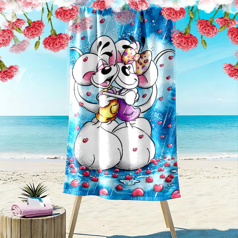 Diddl Cute Print Beach Towel, Large Soft Quick Dry Towel for Beach Camping Swimming