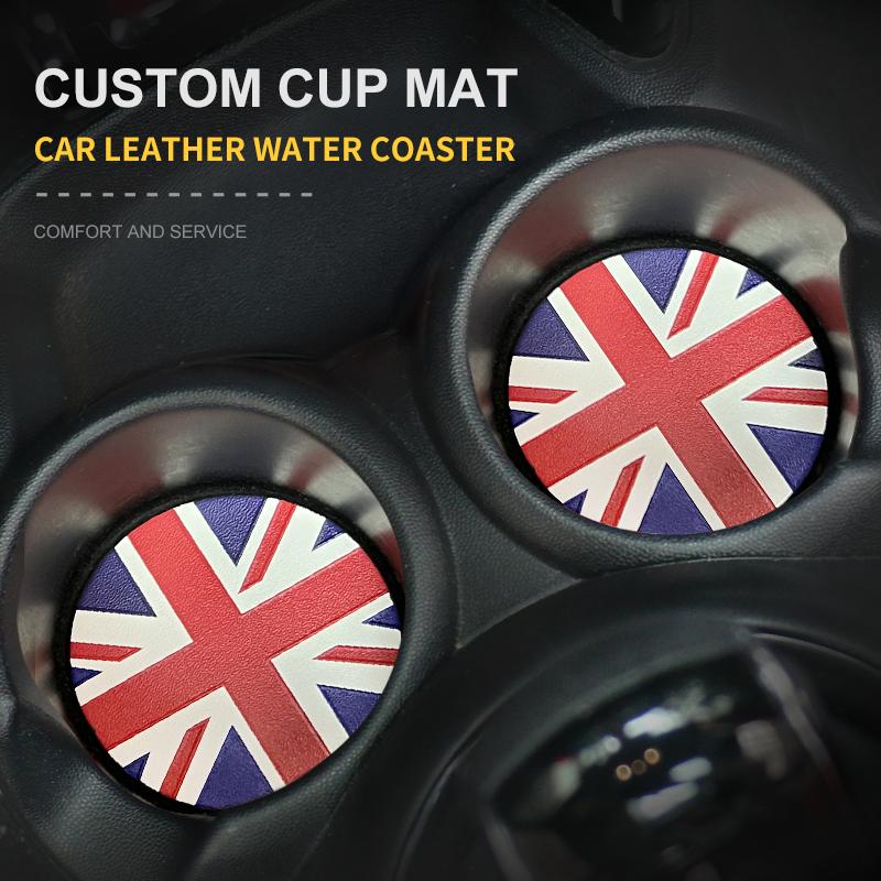 Union Jack Coffee Cushion Storage Groove Protect Coaster Car Cup Anti Slip Pad Mat For MINI Cooper F55 F56 F54 F60 Accessories