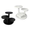 Display Risers Figurine Collection Display Stand with Open Staggered Access, Three Raised Round Platforms, and Wipe-Clean Plastic