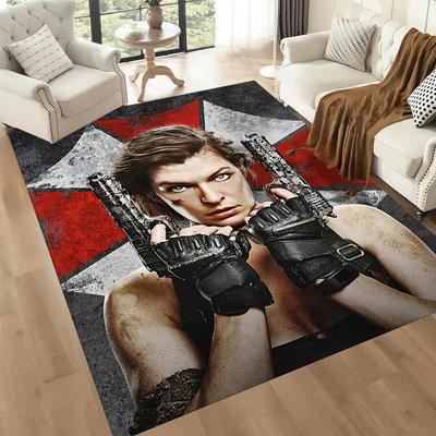 Resident Evil: Jill's Arsenal Square Rugs Are a Great Choice for Living Rooms, Bedrooms, Home Décor, and As Gifts.