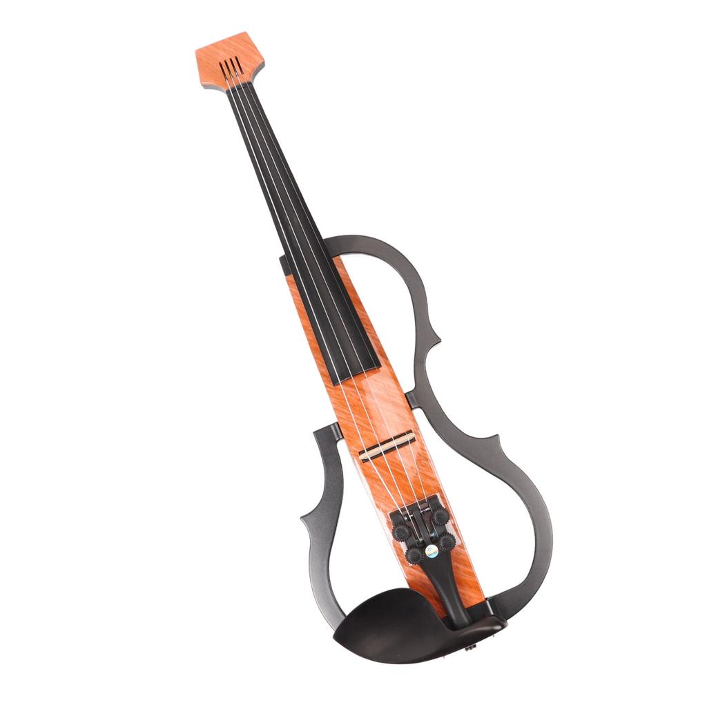 Silent Electric Violin 4 4 Floor Tile Pattern Carbon Fiber Maple Wood Quiet Violin Set for Practice