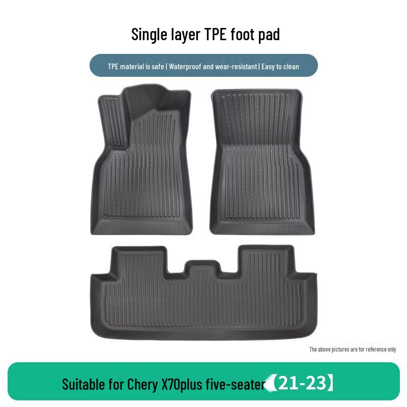 Chery Jetour X70plus 21-23 TPE Floor Mats, 3-Piece Set, Wear-resistant, for Five-seater Models