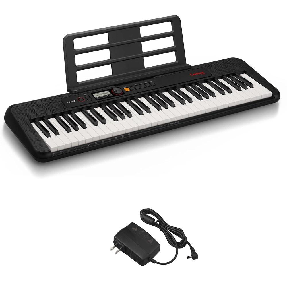 Casio Casiotone CT-S195 Electronic Keyboard 61-Key Portable Lightweight Compact 2-Way Power Supply Black