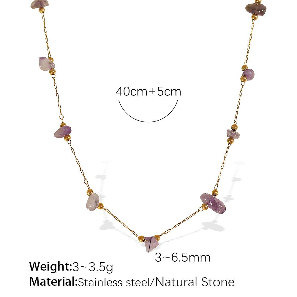 Colorful gravel boho style necklace bracelet irregular jewelry set for women