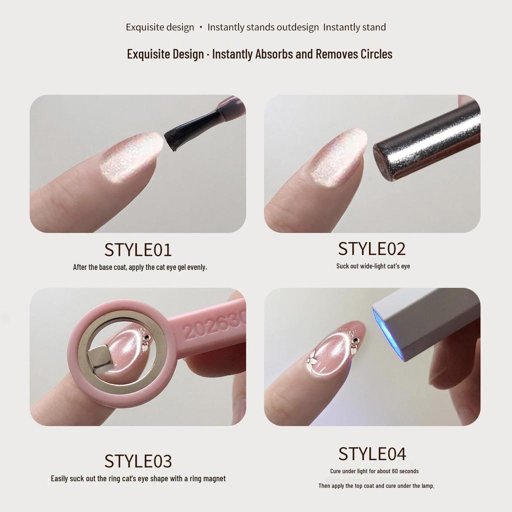 Enhanced Cat Eye Magnet Ring for Nail Art - Beginner Friendly and Extra Strong