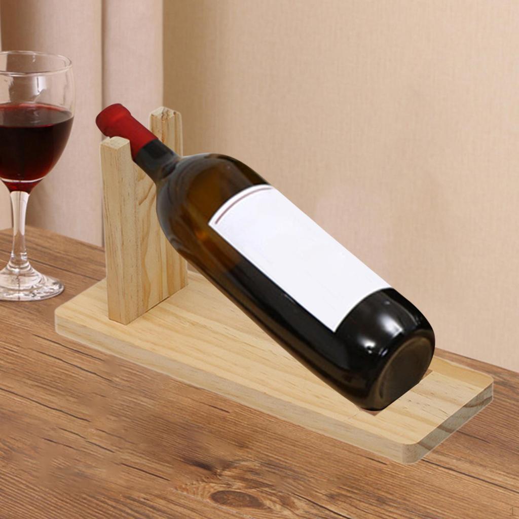 Portable Wine Display Stand Wooden Holder Free Standing Rack for Red In Dining Area