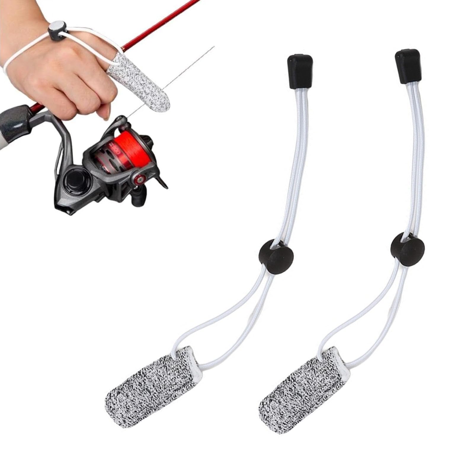 

Set of 2 Single Finger Fishing Gloves with Cut-Resistant Finger Protectors, Non-Slip, Adjustable, Breathable, Strong Protection, Portable, Casting