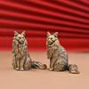 Maine Coon Small Figurine Polished Brass Mini Animal Cat Statue Portable Desktop Ornament for Travel Bag Pendant Desk Decor Gift