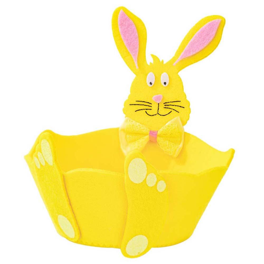 

Jewelry Organizer Metal Rabbit Candy Box Exquisite Cut Felt Bunny Basket Cartoon Small Easter Storage Case Wedding Ornaments жовтий