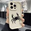 Shockproof Phone Case For iPhone 16 15 14 13 12 11 Pro Max Plus/Mini XS Funny Black Crab Pattern TPU Lens Protect Soft Cover