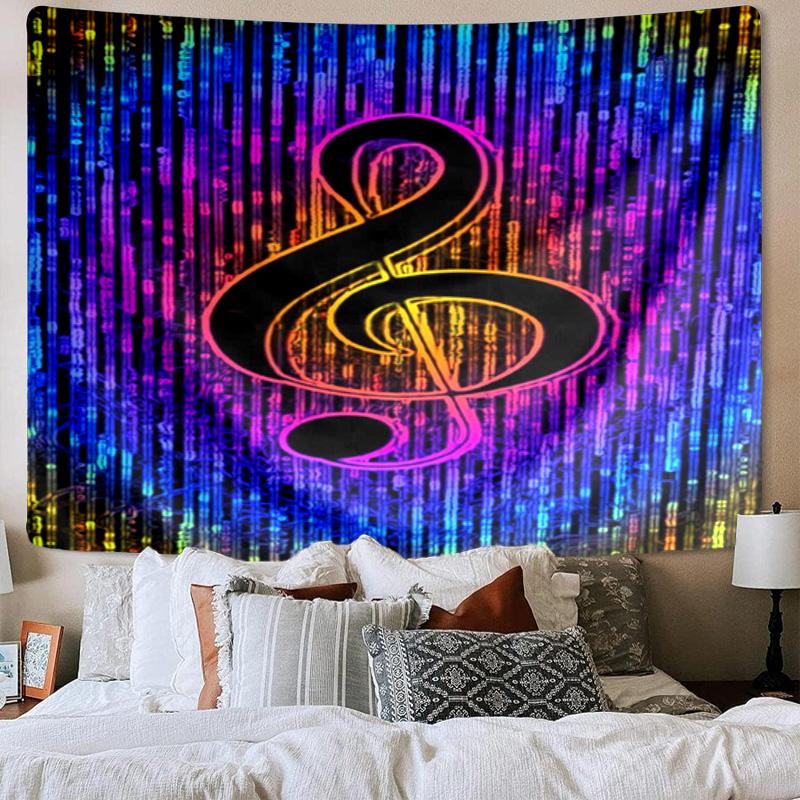 Music Notes Harmony Tapestry Room Decoration Wall Hanging for Living Room Bedroom, Dormitory, Birthday and Christmas Gifts