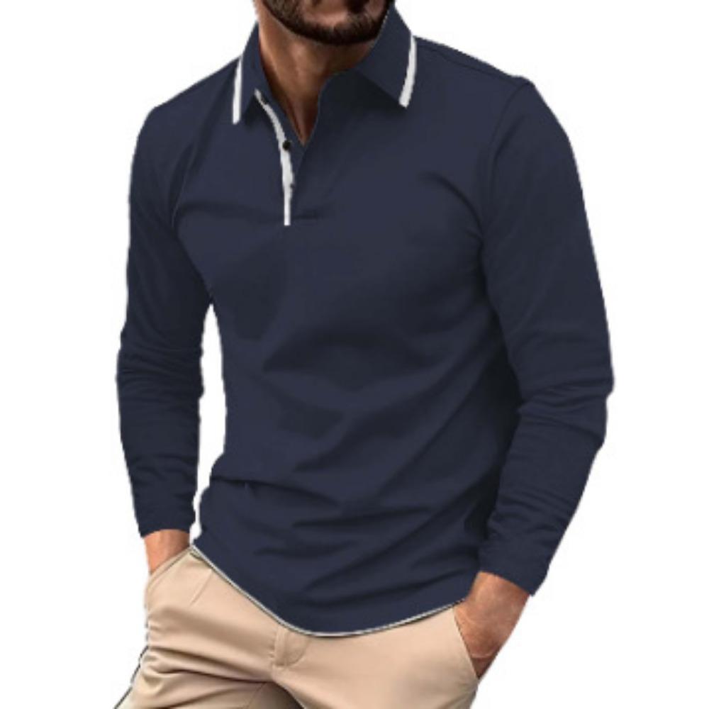 Men's Polo Shirt Digital Printing Men's Sweatshirt T-shirt Men's Autumn and Winter New Ethnic Style T-shirt Tops Men's Lapel Shirt