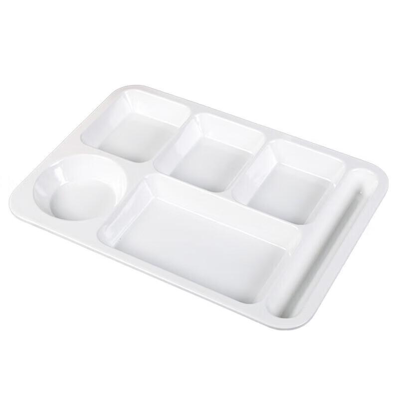 Melamine 6-Compartment Rectangular Lunch Tray