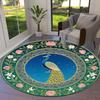 1pc Office Carpet Chair Mats Peacock with Floral Border Perfect for Decorating Office Chairs, Living Rooms, Or Bedrooms