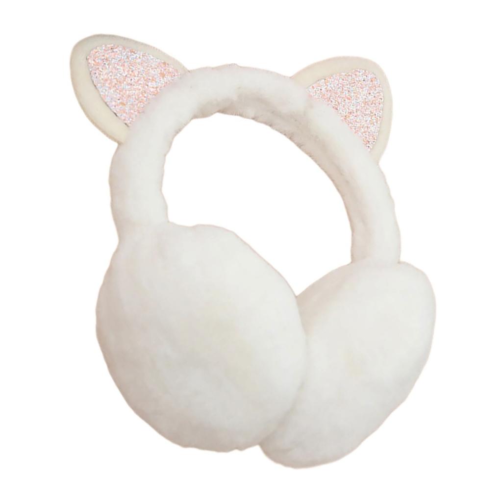 Fashionable Ear Muffs for Women Girl with Cat Ear Folding Comfortable Ear Protectors for Easy Storage Winter Headwear