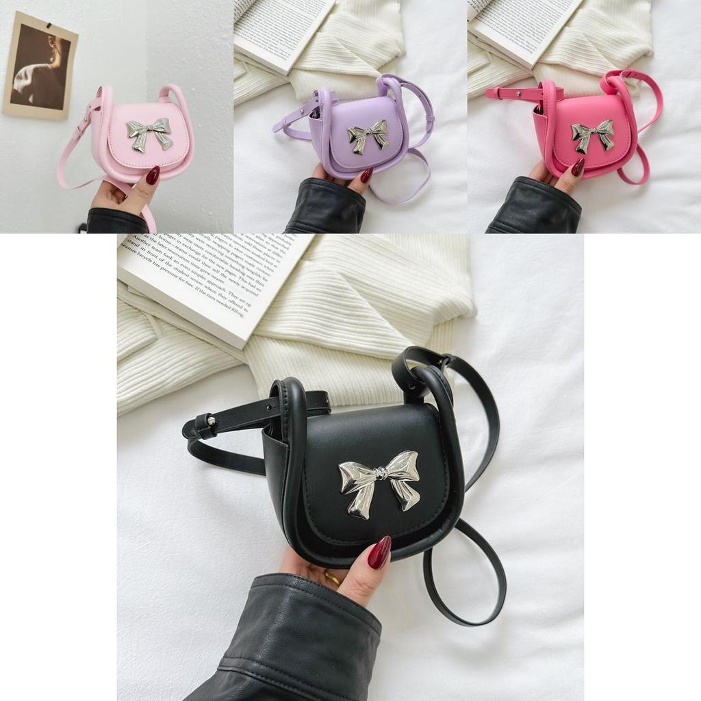 Cute Mini Crossbody Bag For Kids And Adults Stylish Bowknot Shoulder Bag Lightweight Pu Material