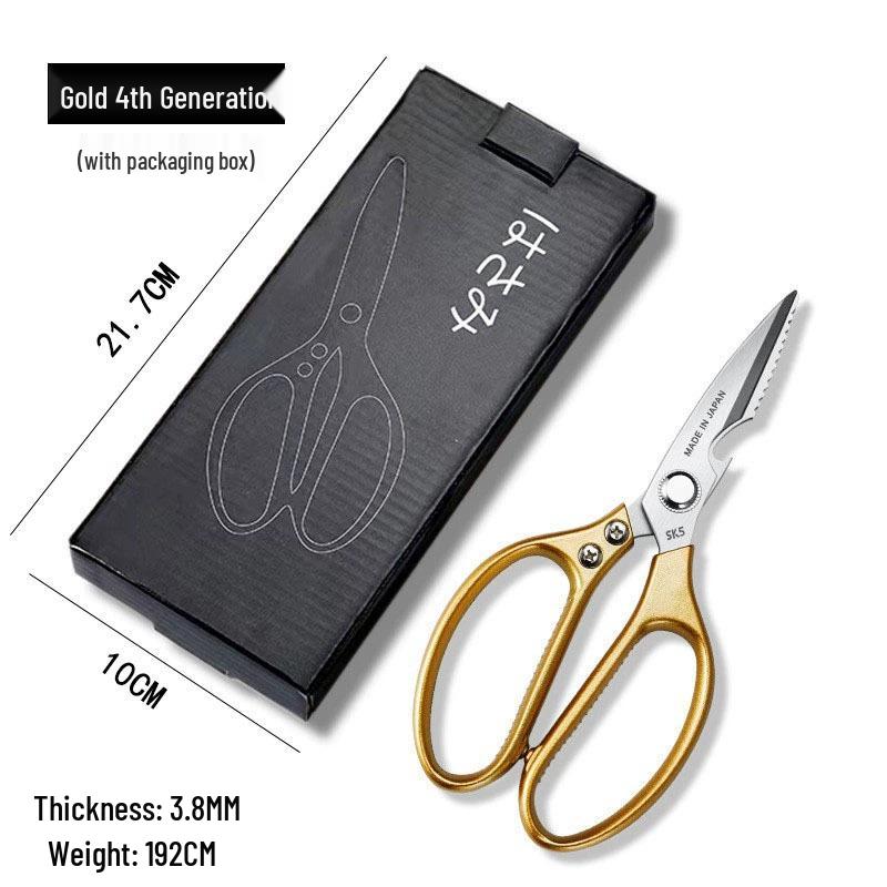 SK5 Stainless Steel Multi-Function Kitchen Scissors with Aluminum Alloy Handle - Ideal for Cutting Chicken Bones, Fish, and Meat