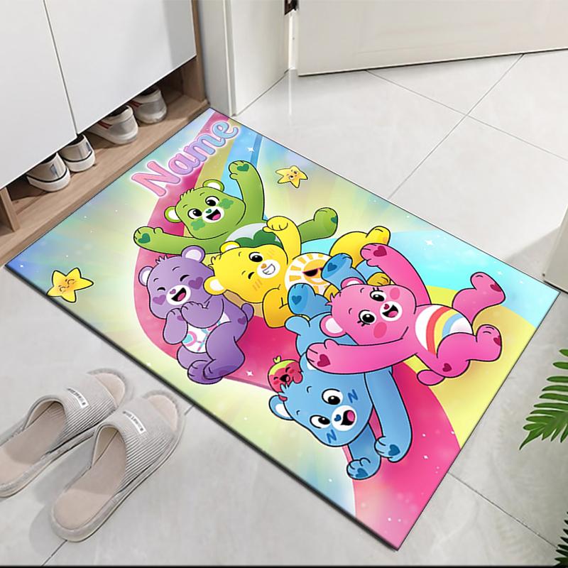 Custom Name Bear Printed Carpet Rug For Office Chair Living Room Bedroom Kitchen Room Decor Gifts